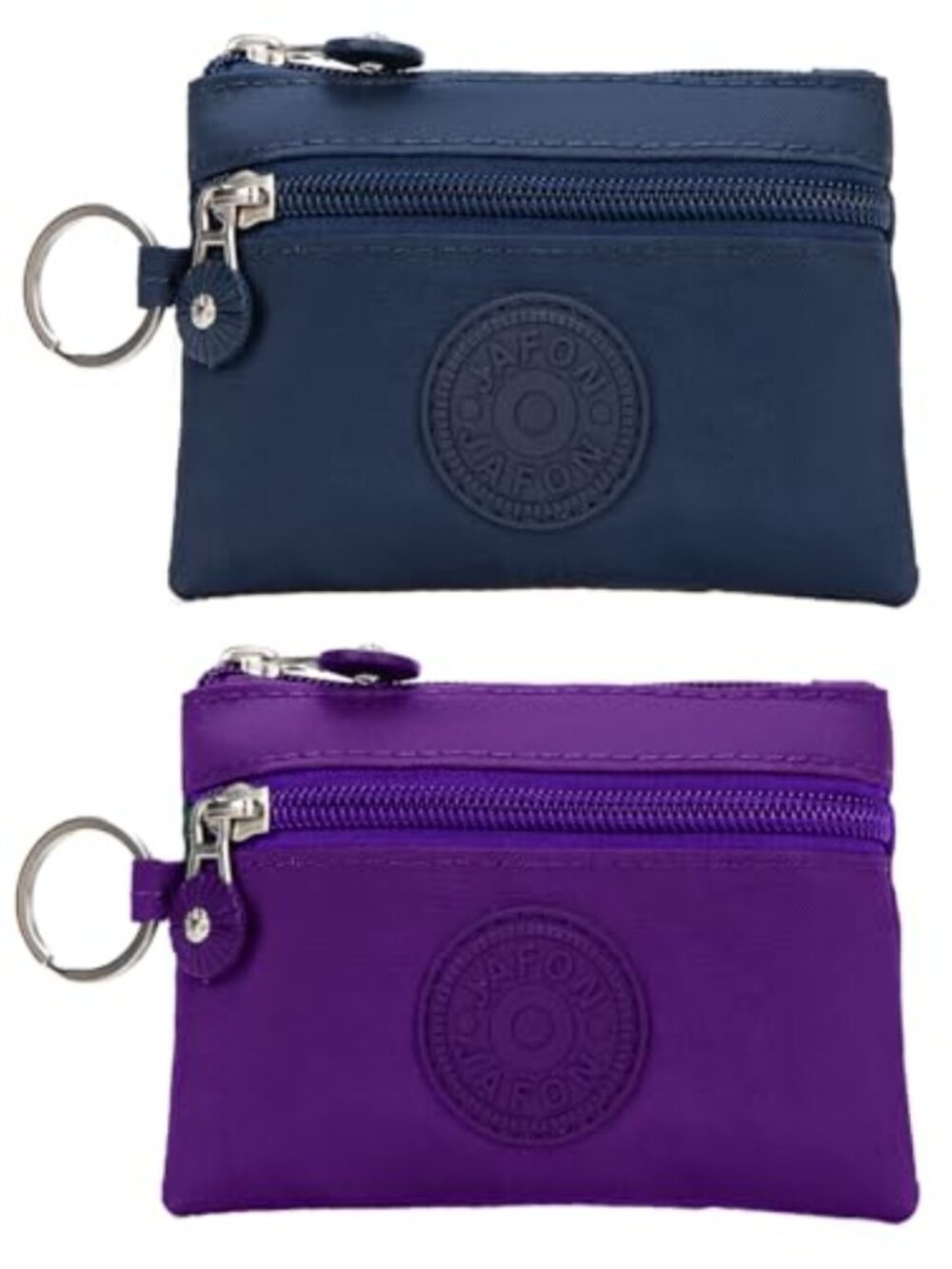 Oxford Cloth Waterproof Coin Purse Change Pouch 2 Layers Zipper Wristlet